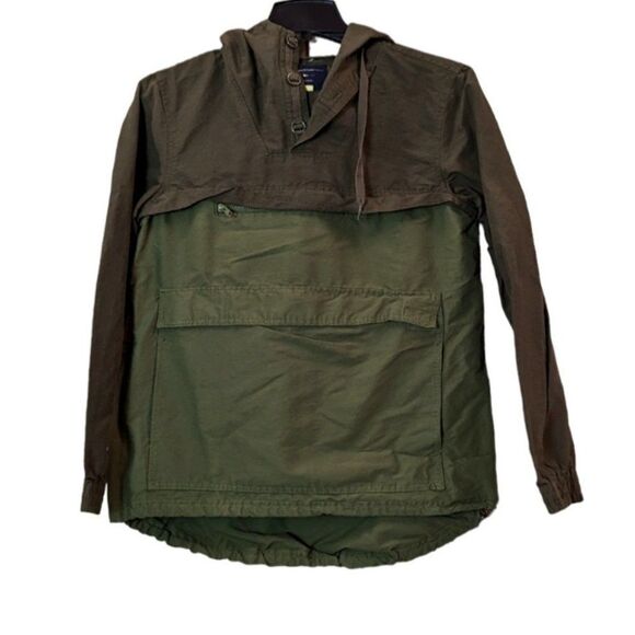 Modern Amusement Mens Size Medium Green Long Sleeve Hooded Windbreaker Jacket - Picture 1 of 11